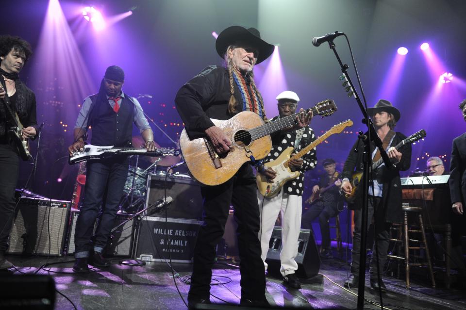 Willie Nelson, shown at the first "Austin City Limits" Hall of Fame show, announced Tuesday that his annual Fourth of July picnic concert will be held in Camden, New Jersey.