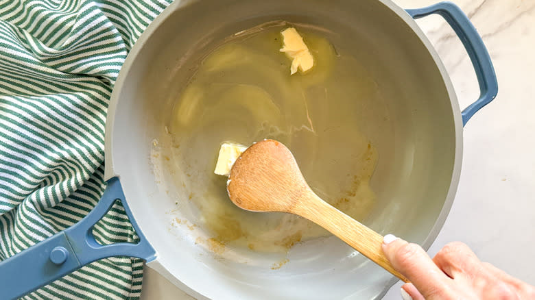 butter in pan
