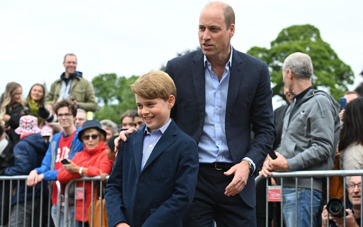 William and George visit Cardiff Castle as part of the Queen’s Platinum Jubilee celebrations - AFP