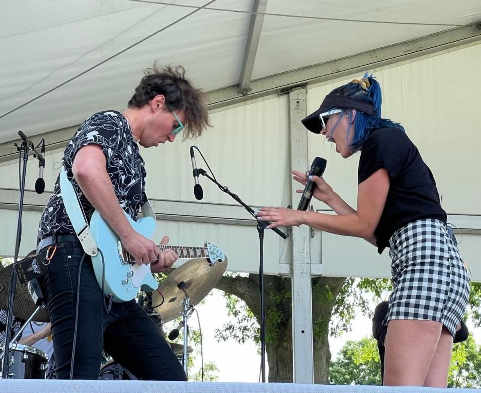 John Anthony and Jackie Popovec, of The Vindys, perform at the Firestone Country Club in Akron earlier this month.