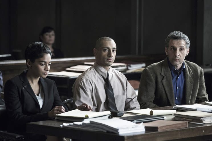 Amara Karan, Riz Ahmed, and Turturro (Credit: Craig Blankenhorn/HBO)