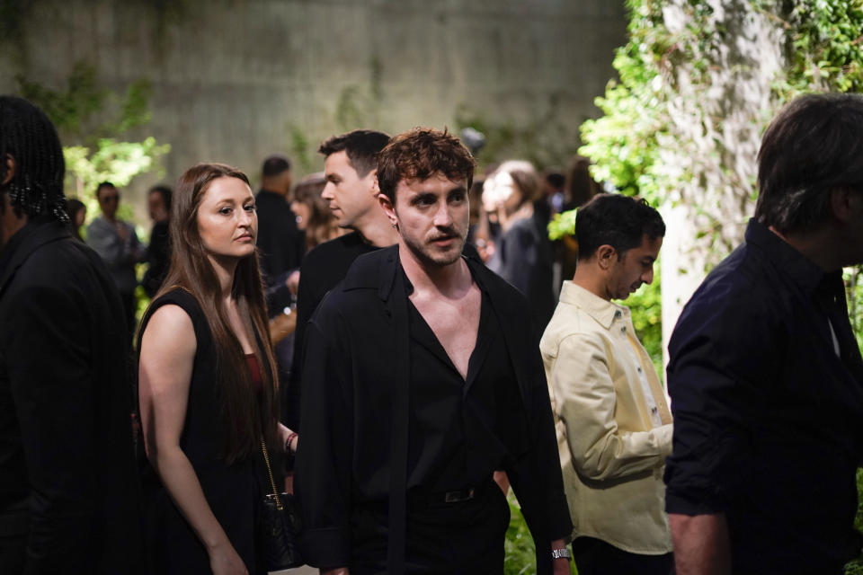 Paul Mescal attends the Gucci Cruise fashion show in London, Monday, May 13, 2024. (Photo by Alberto Pezzali/Invision/AP)