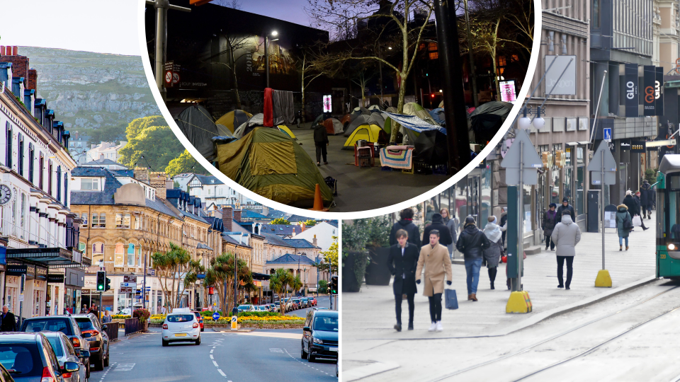 Pictured: Wales, Helsinki and homeless tents in Australia. Images: Getty