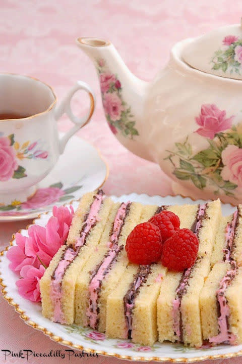 Chocolate Raspberry Pound Cake Tea Sandwiches