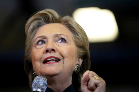 U.S. Democratic presidential nominee Hillary Clinton speaks at a campaign event in Cleveland, Ohio U.S., October 21, 2016. REUTERS/Carlos Barria