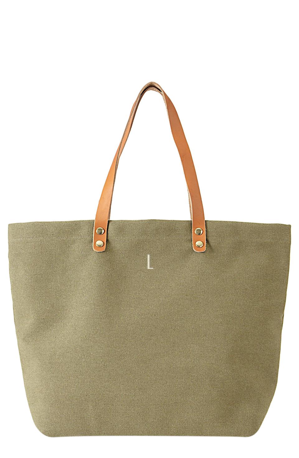 Monogram Washed Canvas Tote