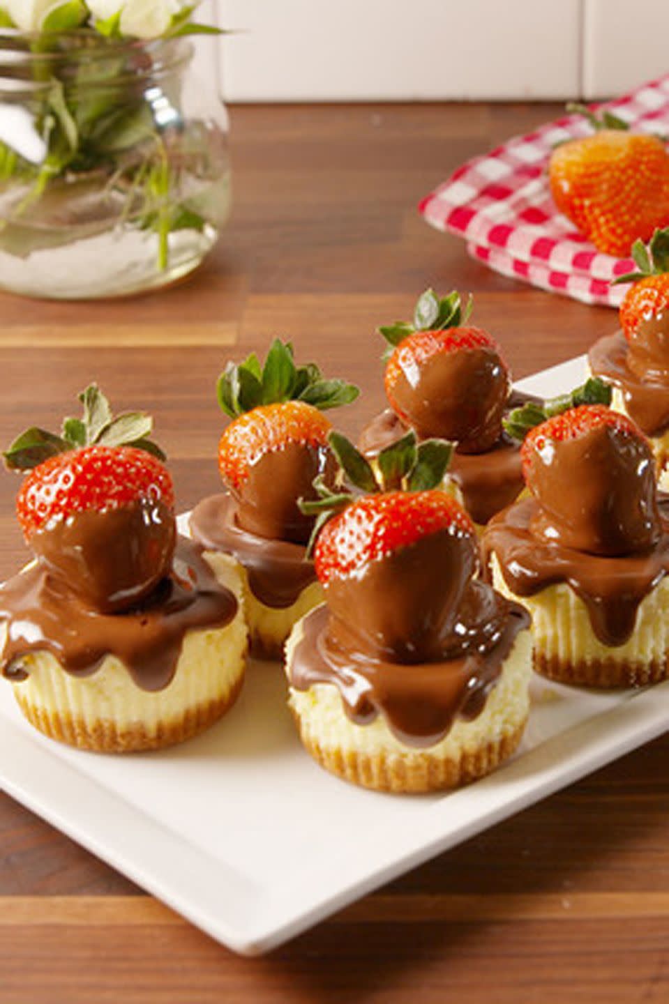 Chocolate Strawberry Cheesecakes