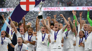 Les Lionnesses fêtent leur titre de Championnes d’Europe au stade Wembley, le dimanche 31 août.