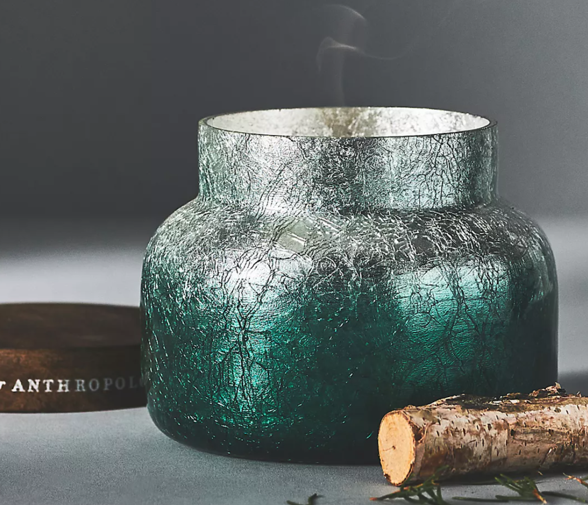 Mercury Glass Pine Needle Candle Pot