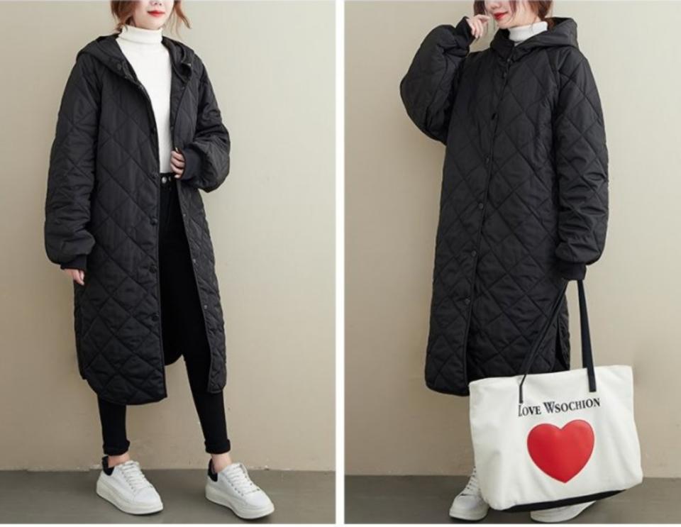 秋冬顯瘦大衣推薦��近幾年韓國真的超流行這樣的夾棉大衣外套啊！長版設計完全不用怕冷到
