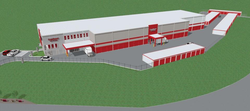 A rendering of the planned CubeSmart facility on South Curry Pike.