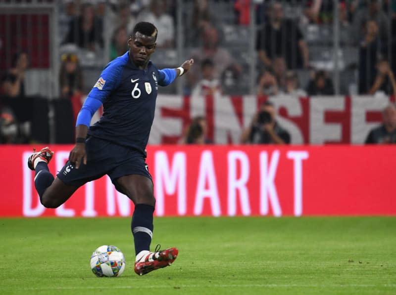 France's Paul Pogba in action during the UEFA Nations League soccer match between Germany and France. The 2018 FIFA World Cup winner has been banned for four years for doping. Federico Gambarini/dpa