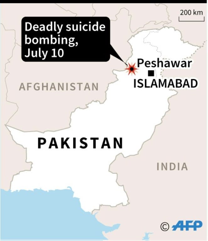 The location of Tuesday's suicide bombing in Peshawar