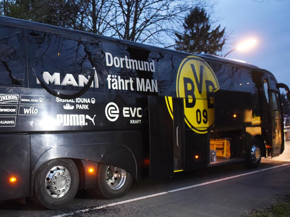 Dortmund's bus was attacked upon leaving their team hotel on Tuesday: Getty