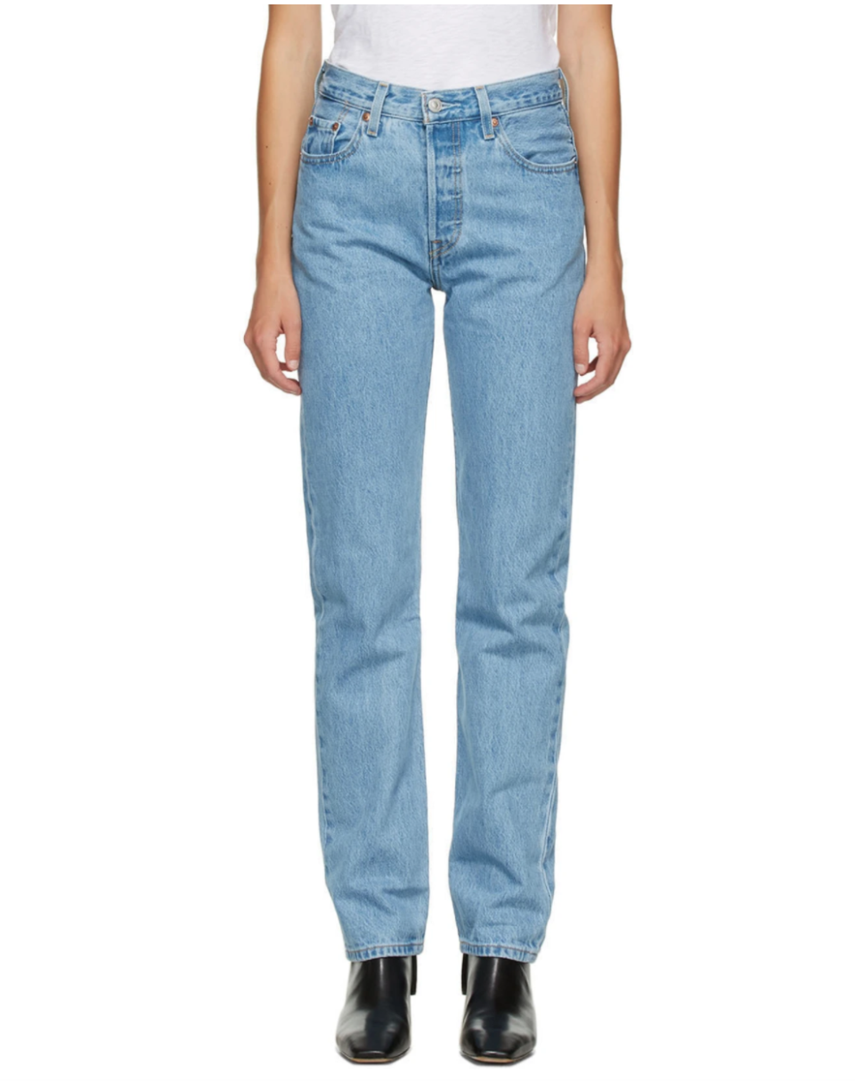 Levi's Blue 501 Original Fit Jeans. Image via SSENSE.