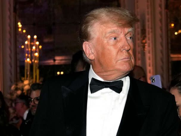 PHOTO: Former President Donald Trump arrives for a New Years Eve party at Mar-a-Lago, in Palm Beach, Fla., Dec. 31, 2022. (Lynne Sladky/AP)