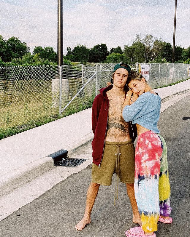 10) Justin Bieber and Hailey Baldwin  - August 2020