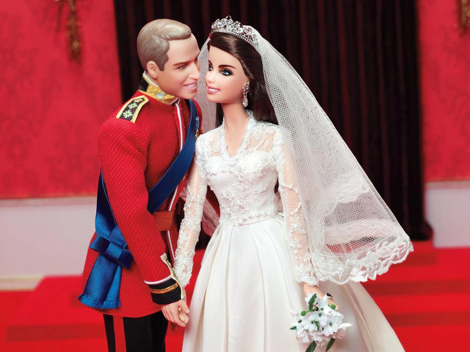 Prince William and Catherine, Duchess of Cambridge Barbie DollsLaunched to coincide with Prince William and Catherine, Duchess of Cambridge's one-year wedding anniversary this April (12), these plastic figures are available to pre-order for �99.99. Each model, measuring 11.5 inches tall, comes dressed in full wedding costume, replicating the originals worn at Westminster Abbey for the 29 April nuptials in 2011. The royal duo follow a number of other public figures, including Harry Potter author J.K. Rowling, tennis player Kim Clijsters and actress Grace Kelly, who have been immortalised in plastic.USA - February 2012Supplied by WENN.com