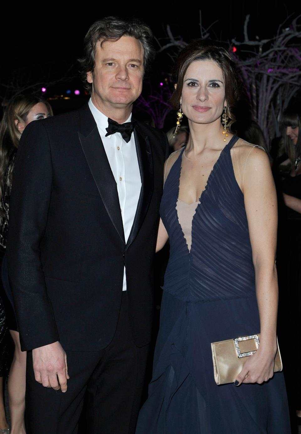 DUBAI, UNITED ARAB EMIRATES - DECEMBER 14: Actor Colin Firth with his wife Livia attend the 2012 Dubai International Film Festival, Dubai Cares and Oxfam "One Night to Change Lives" Charity Gala at the Armani Hotel on December 14, 2012 in Dubai, United Arab Emirates. (Photo by Gareth Cattermole/Getty Images for DIFF)