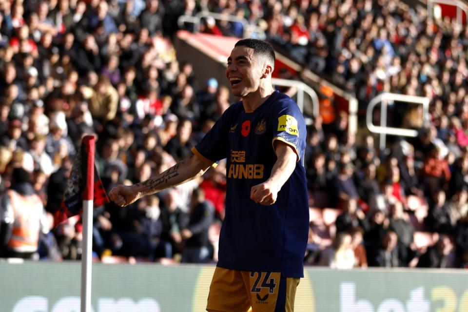 Miguel Almiron scored again for Newcastle (Steven Paston/PA) (PA Wire)