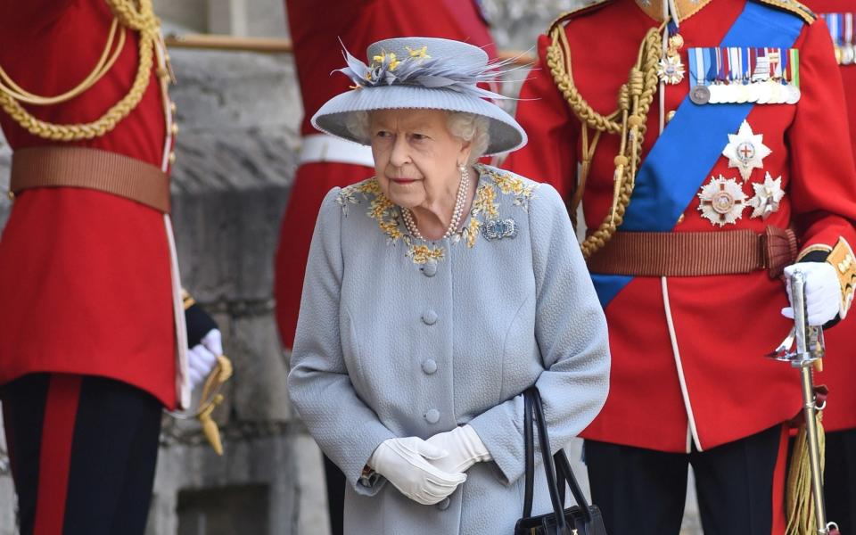 The Queen arrives for her official birthday parade - PA