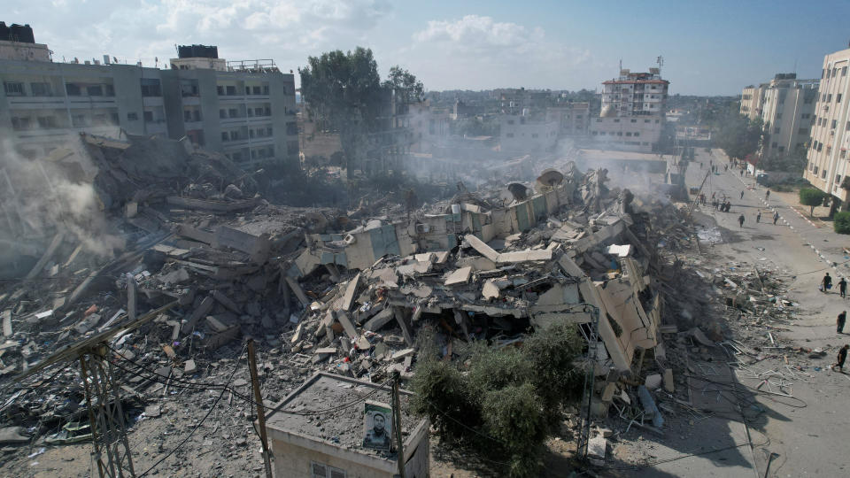 以色列和巴勒斯坦伊斯蘭組織哈馬斯在加薩城南部持續發生衝突。（路透社）