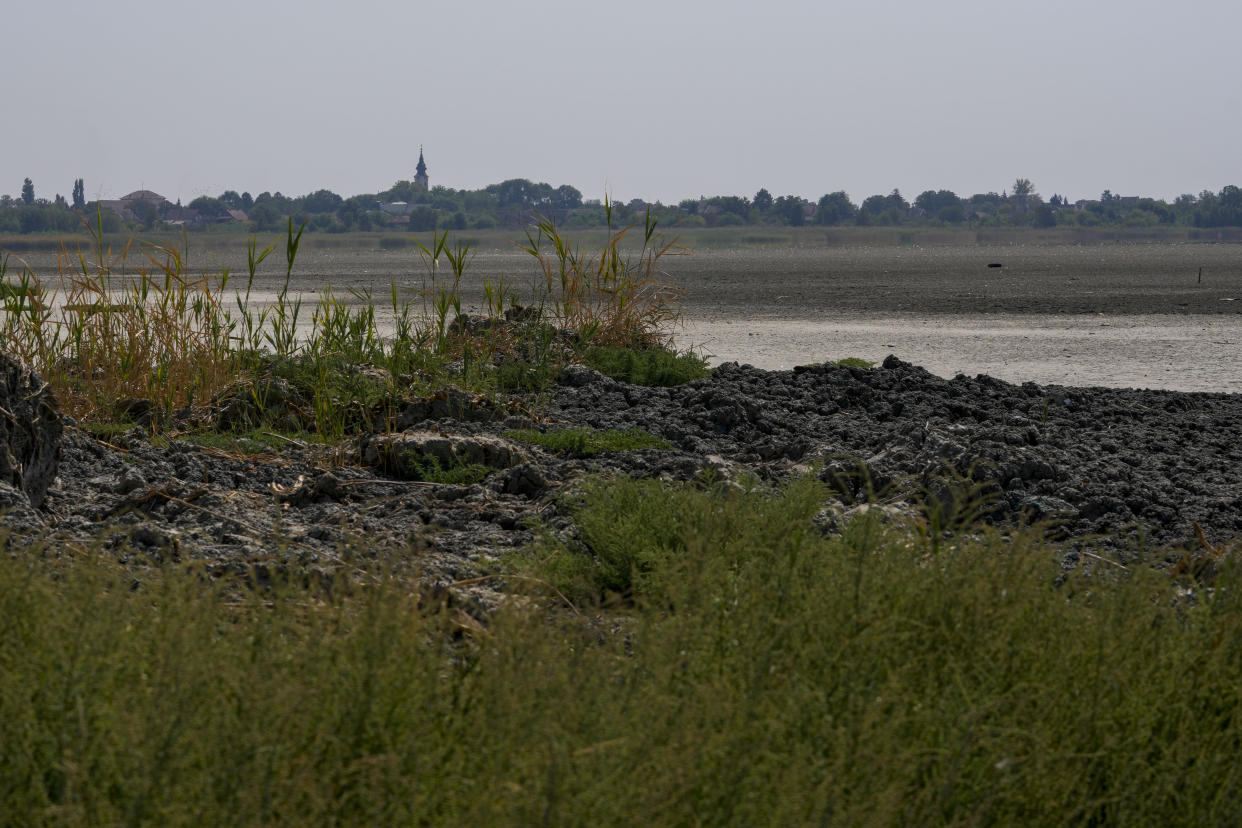 The dried out Rusanda salty lake, whose mud is used in medical therapy, near Melenci, Serbia, Wednesday, Sept. 4, 2024. Experts say the summer of 2024 in the Balkans was the hottest since measurements started more than 130 years ago. (AP Photo/Darko Vojinovic)