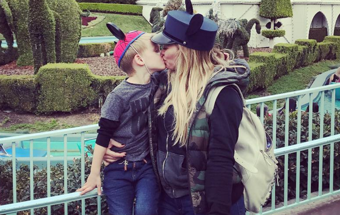 Hilary Duff and Luca at Disneyland. (Photo: Instagram)