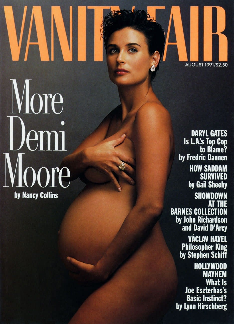 <p>Demi Moore on the cover of <em>Vanity Fair</em>, 1991 </p>