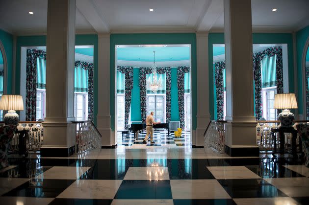 The Upper Lobby of The Greenbrier Resort in White Sulphur Springs, West Virginia.