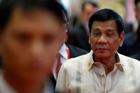 Philippines’ President Rodrigo Duterte arrives at the East Asia Summit in Vientiane, Laos September 8, 2016. REUTERS/Jorge Silva