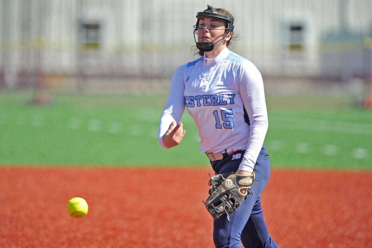 On this day, Westerly pitcher Sophia Valentini had it all working against Rogers - and Journal reporter Eric Rueb got to see a part of it before heading out to his next stop on his Good Friday journey across Rhode Island.