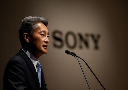 Sony Corp's President and Chief Executive Officer Kazuo Hirai speaks during its corporate strategy meeting at the company's headquarters in Tokyo, Japan June 29, 2016. REUTERS/Toru Hanai