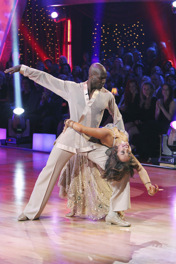 Chad Ochocinco and Cheryl Burke perform on "Dancing with the Stars."