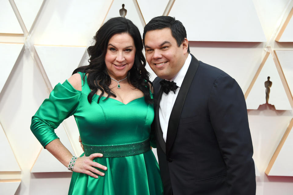 HOLLYWOOD, CALIFORNIA - FEBRUARY 09:  (L-R) Kristen Anderson-Lopez and Robert Lopez attend the 92nd Annual Academy Awards at Hollywood and Highland on February 09, 2020 in Hollywood, California. (Photo by Kevin Mazur/Getty Images)