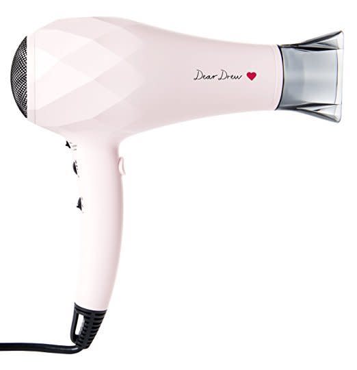 In particular, I'm loving the new <a href="https://www.amazon.com/Dear-Drew-Barrymore-Powerful-Ceramic/dp/B074XMY9KQ" target="_blank">Dear Drew ionic ceramic hair dryer</a>, which leaves my bottle-blonde locks feeling so soft and healthy. Check out her <a href="https://www.amazon.com/stores/page/F7DD8E81-50E6-4CC3-8995-37F0075ECF15?tag=thehuffingtop-20" target="_blank">entire line on Amazon</a>.&nbsp;