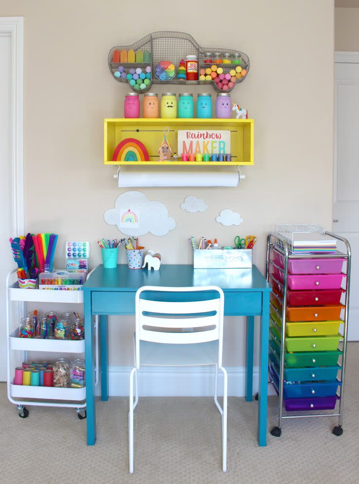 7) Flank a Desk with Rolling Storage Carts