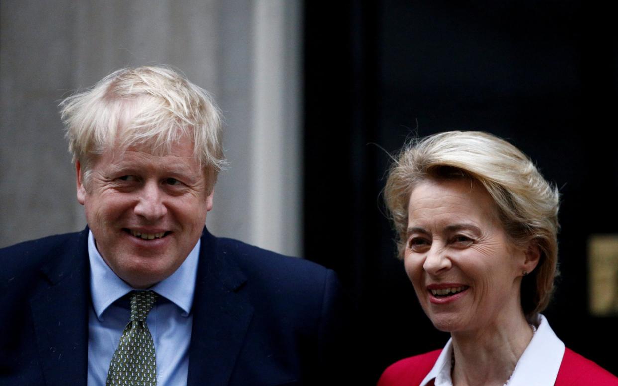 Britain's Prime Minister Boris Johnson meets European Commission President Ursula von der Leyen in London, Britain, January 8, 2020. -  REUTERS/Henry Nicholls