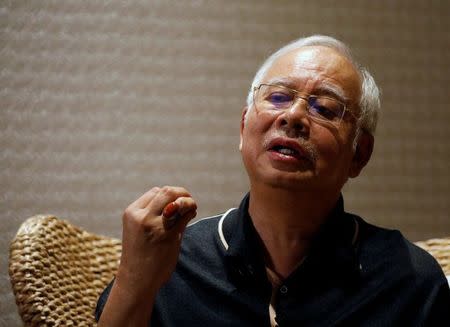 FILE PHOTO: Malaysia's former prime minister Najib Razak speaks to Reuters during an interview in Langkawi, Malaysia June 19, 2018. REUTERS/Edgar Su/File Photo