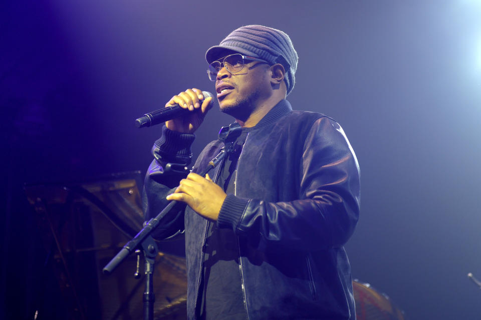 Sway Calloway speaks onstage at VH1 Save The Music&nbsp;20th Anniversary Gala in New York City. (Photo: Jason Kempin via Getty Images)