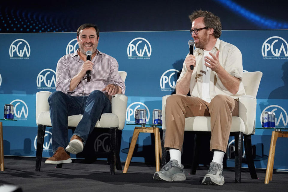 John Wilson and Jeff Schaffer attends the 2024 Produced by Conference at FOX Studios, Saturday, June 8, 2024, in Los Angeles.