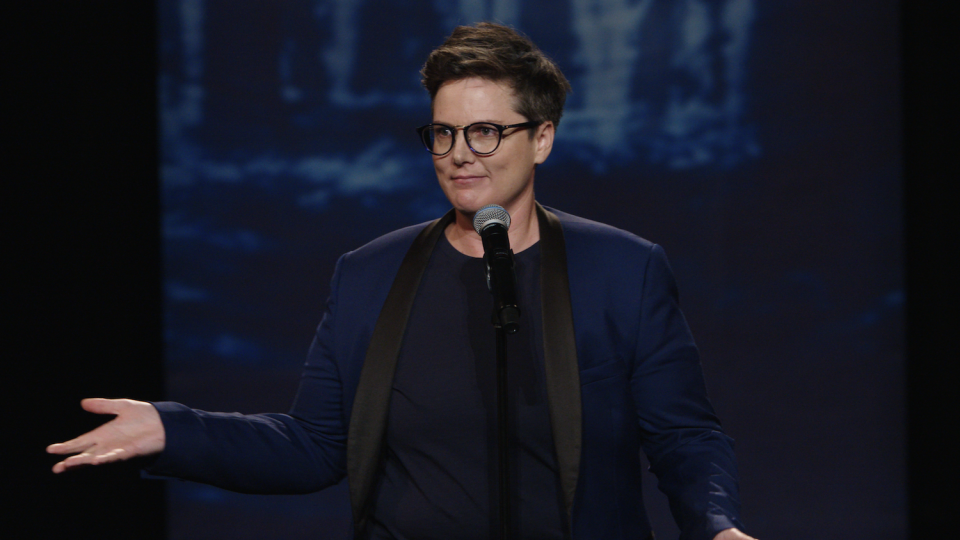 Hannah Gadsby in Nanette. Image: Netflix