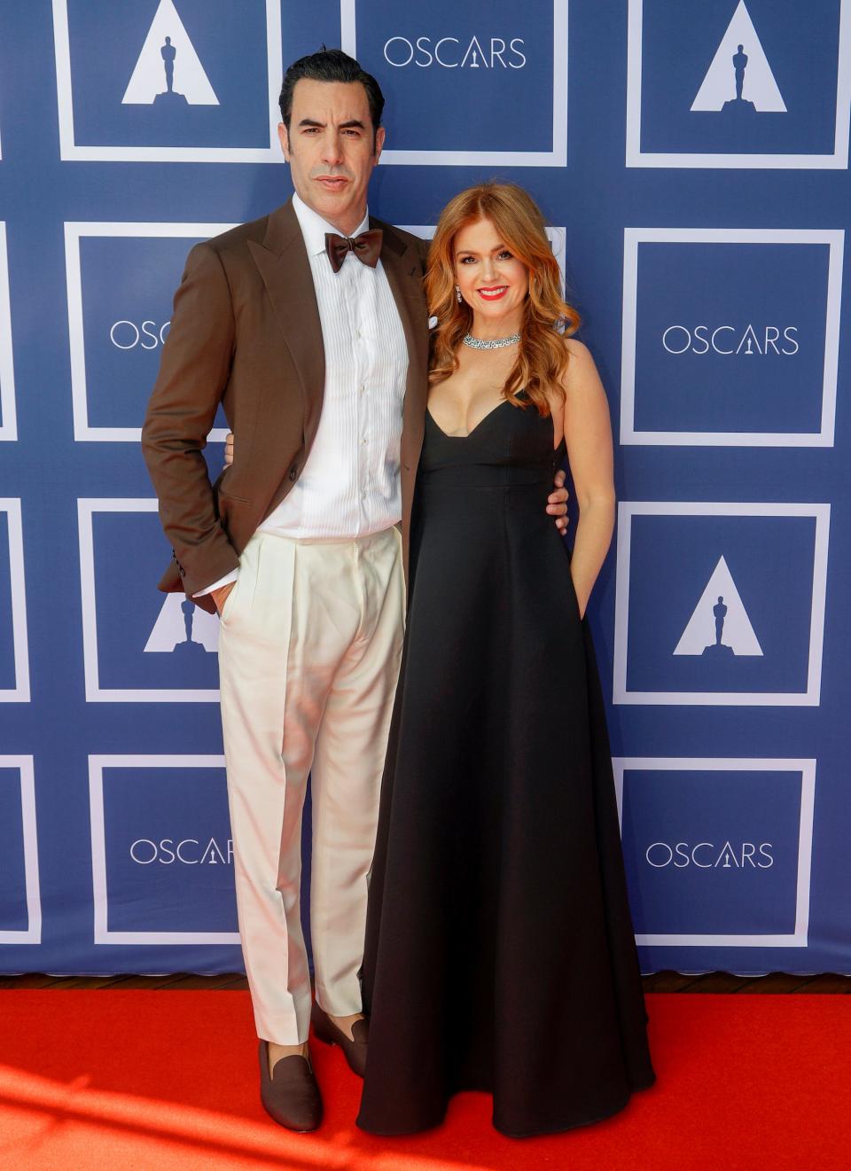 Sacha Baron Cohen and Isla Fisher oscars 2021