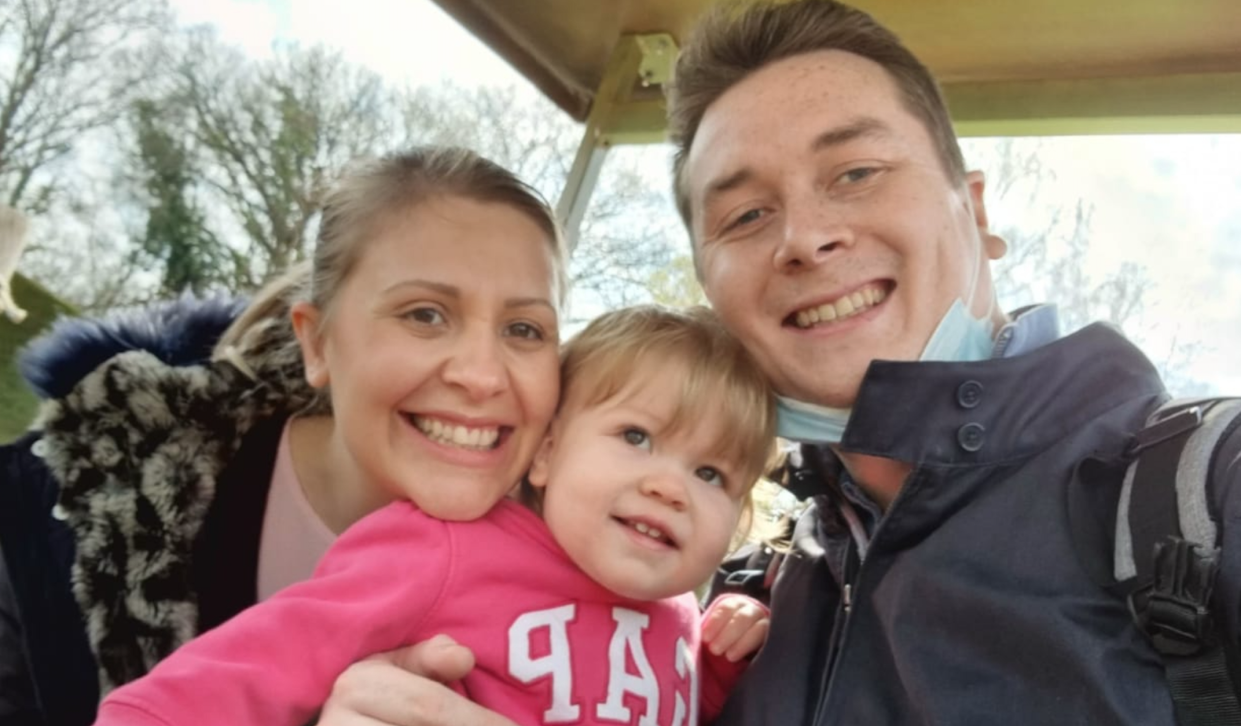 Amy Allen with her husband Craig and their daughter Evie (Supplied, Amy Allen)