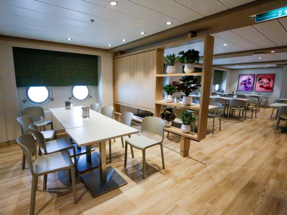 the crew-only dining area of Silversea's new Silver Ray