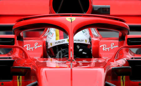 FILE PHOTO: Motor Racing - F1 Formula One - Formula One Test Session - Circuit de Barcelona-Catalunya, Montmelo, Spain - March 8, 2018 Sebastian Vettel of Ferrari during testing REUTERS/Albert Gea/File Photo