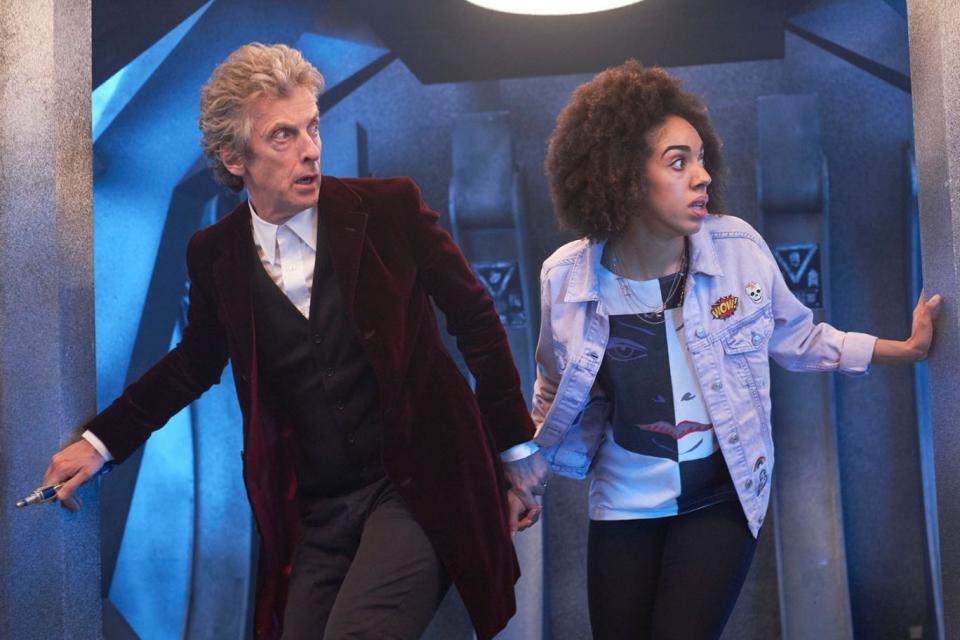 On a mission: Peter Capaldi and Pearl Mackie as time travelling duo the Doctor and Bill Potts (BBC)