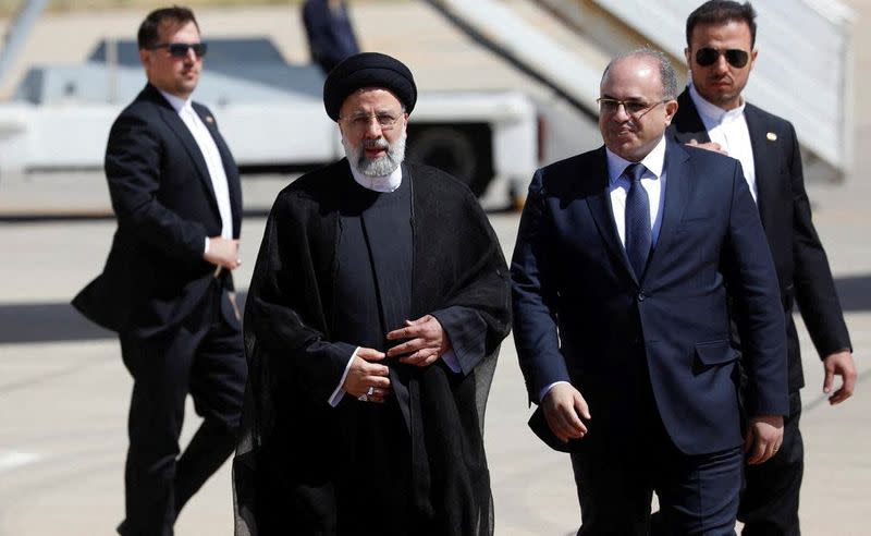 Iranian President Ebrahim Raisi arrives at Damascus airport