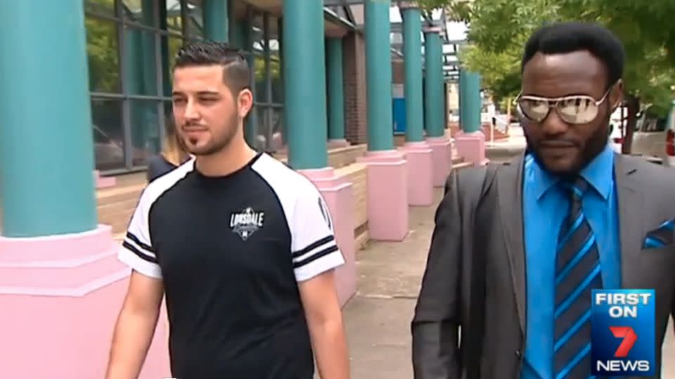 Abdel Razzak shows up to court with his lawyer Lovemore Ndou. Photo: 7News