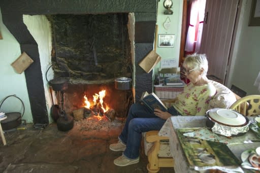 Come rain or shine the entire home is heated by an open hearth fire stacked with bricks of peat